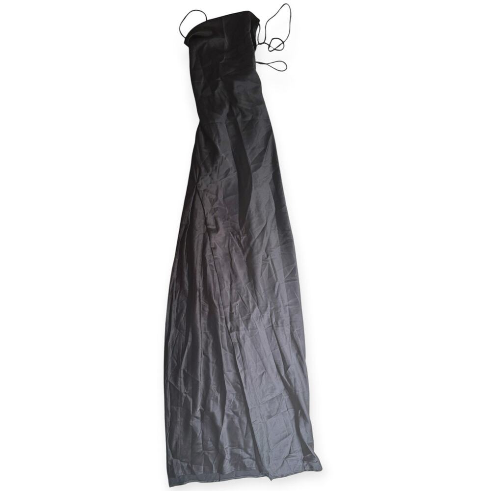NWT Babyboo Misha Maxi Dress Black Satin Size XS Cowl Neck - Picture 3 of 6